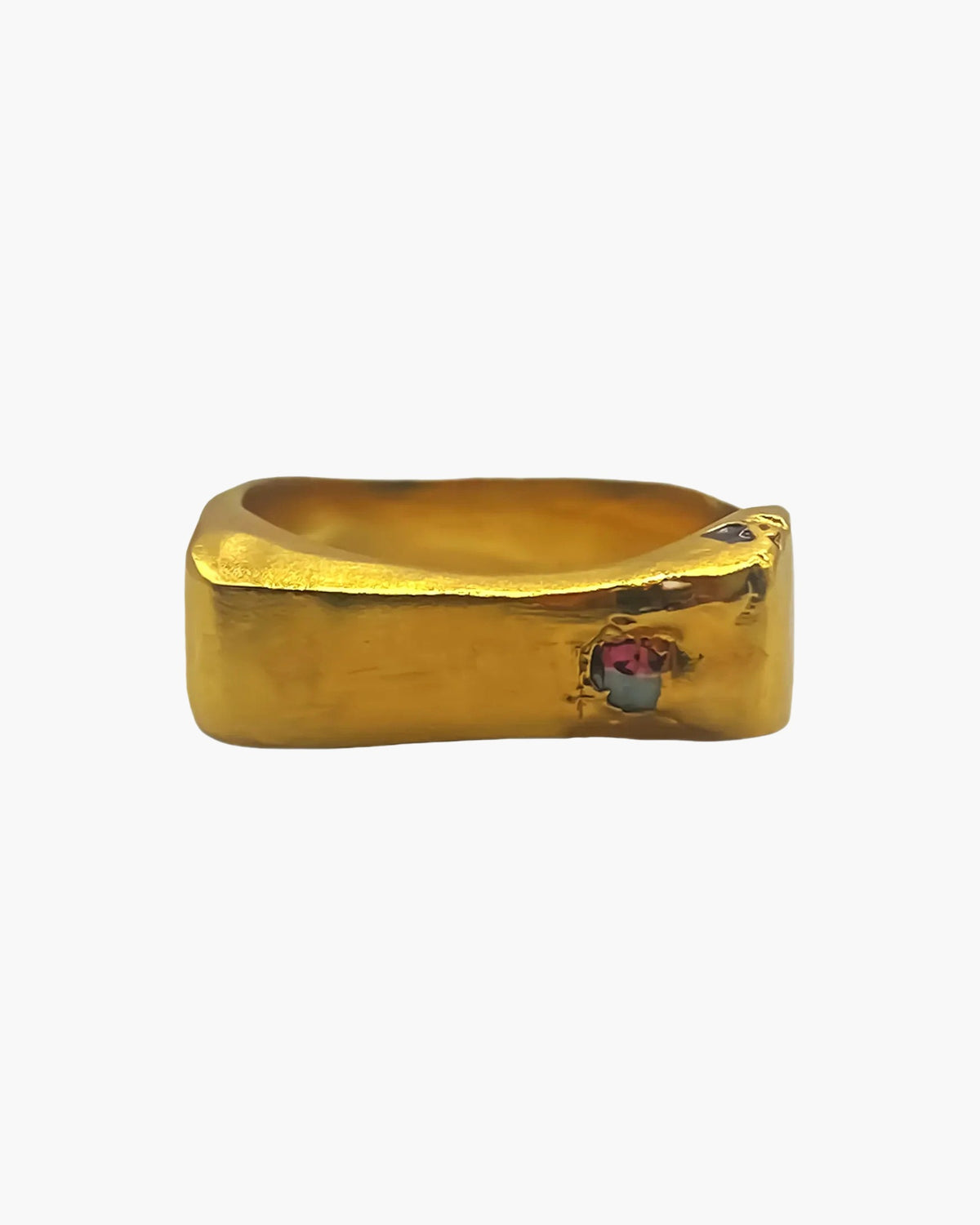 Grace Bow Gem Ring artisan designer ring in 18ct Gold Vermeil, chic style, different perspective