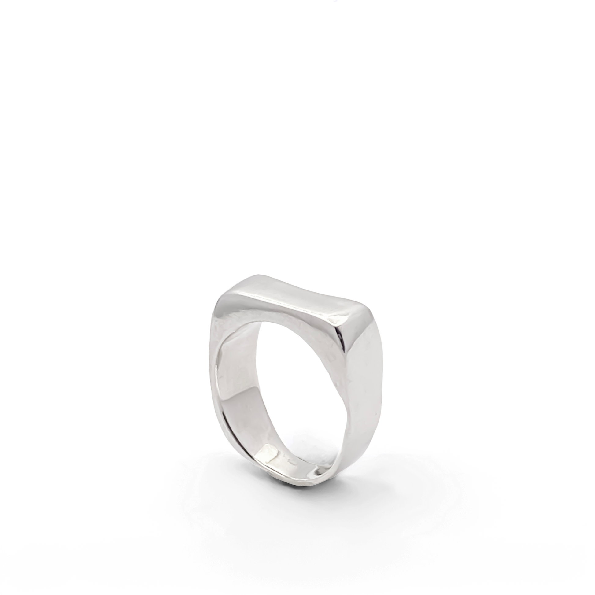 Asymmetric Grace Bow Ring unique gold and silver rings free shipping shown in polished silver finish
