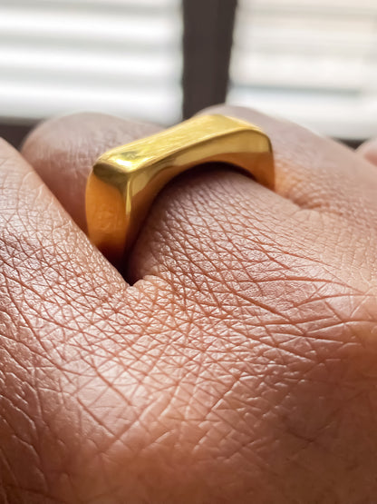 Gold asymmetric ring styled for everyday elegance from MOCA Jewellery