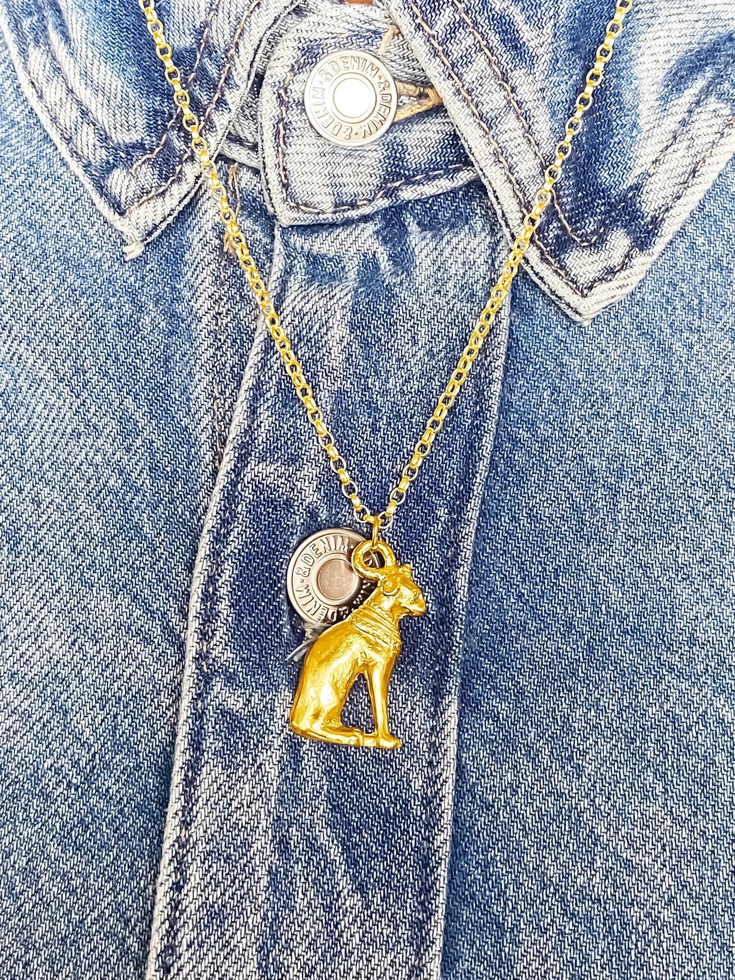 Designer Bast Cat Necklace in premium metal, handmade jewelry, exquisite detail, alternate angle