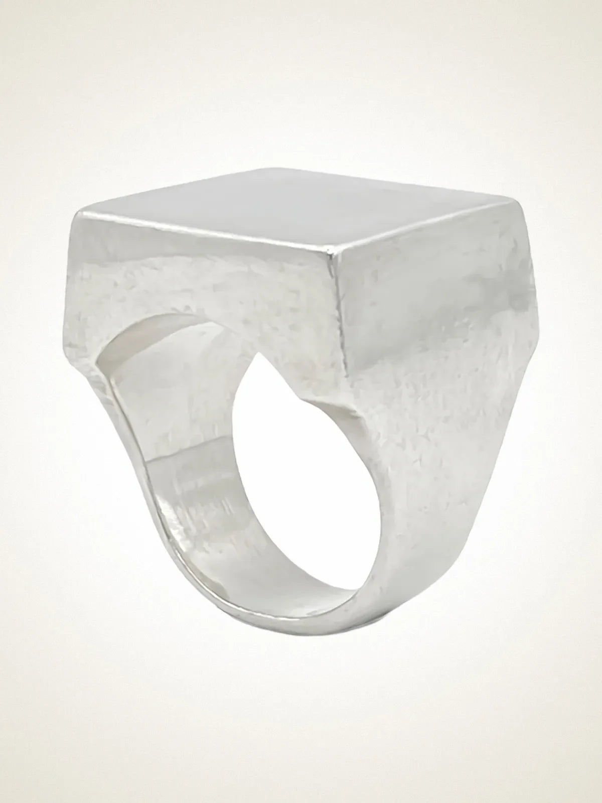 Handcrafted Square Signet Ring in Sterling silver, artisan jewelry, geometric design