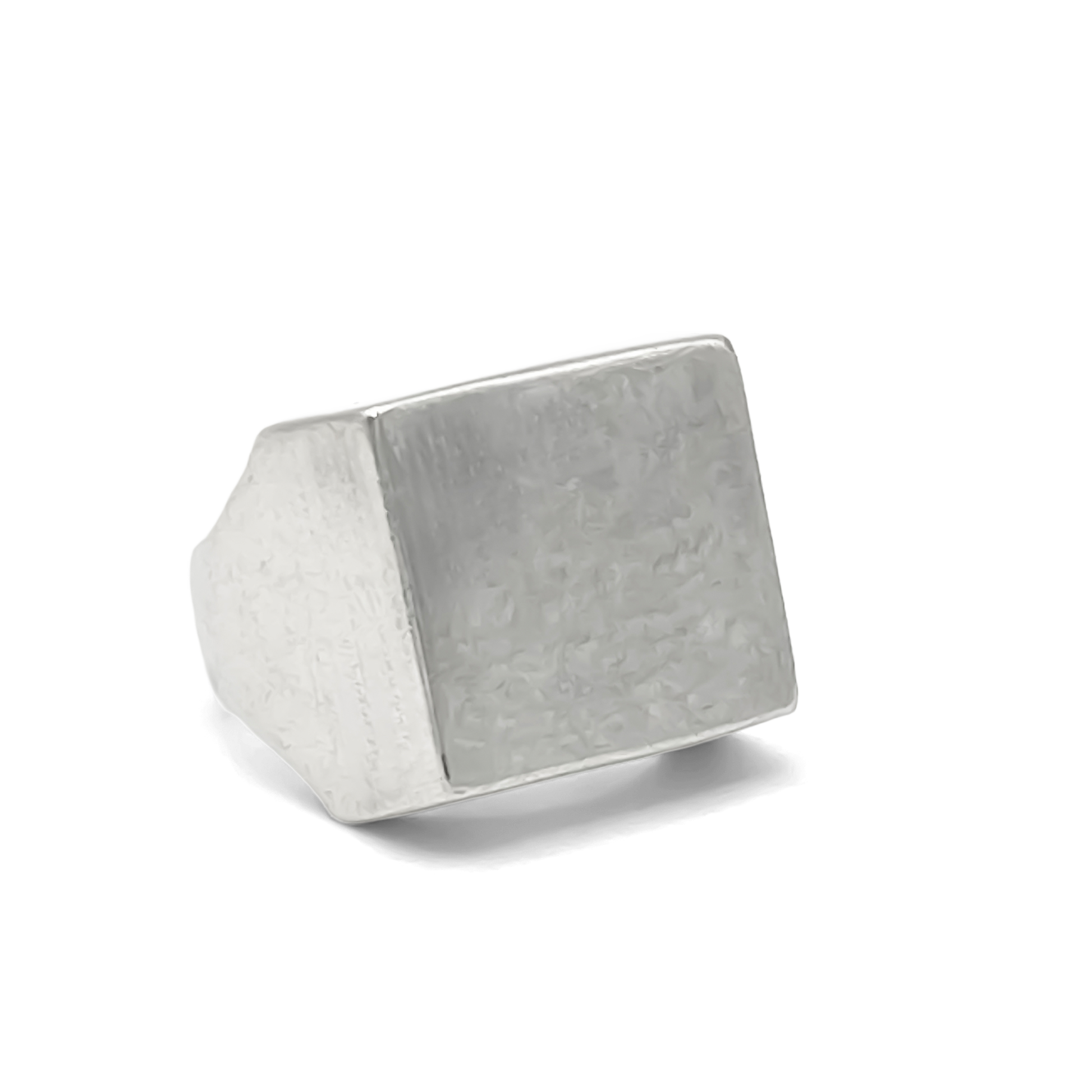 Geometric Big Square Signet Ring in silver, bold with smooth lines, free shipping