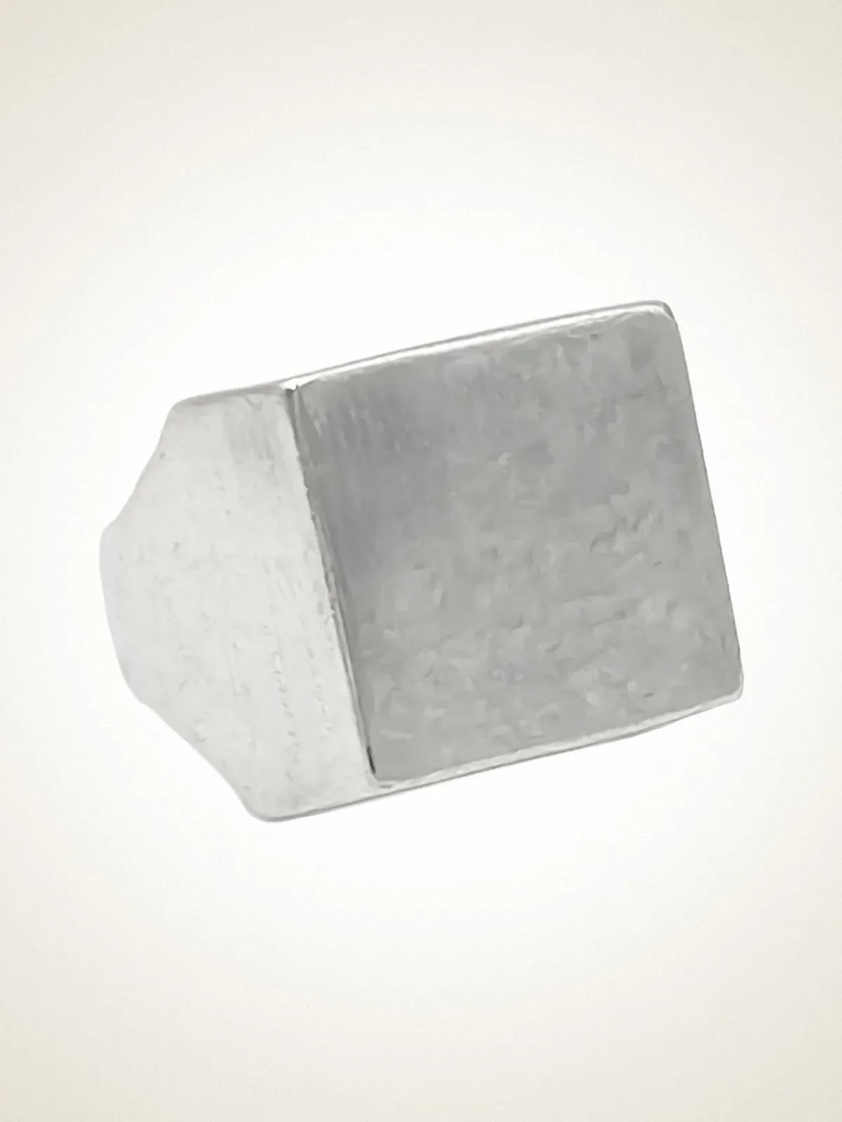 Premium Square Signet Ring handmade in premium metal, sophisticated look, worn view