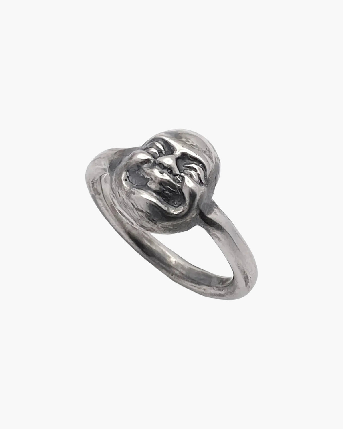 Handcrafted Buddha Finger Ring in Patina, artisan jewelry, spiritual pendant