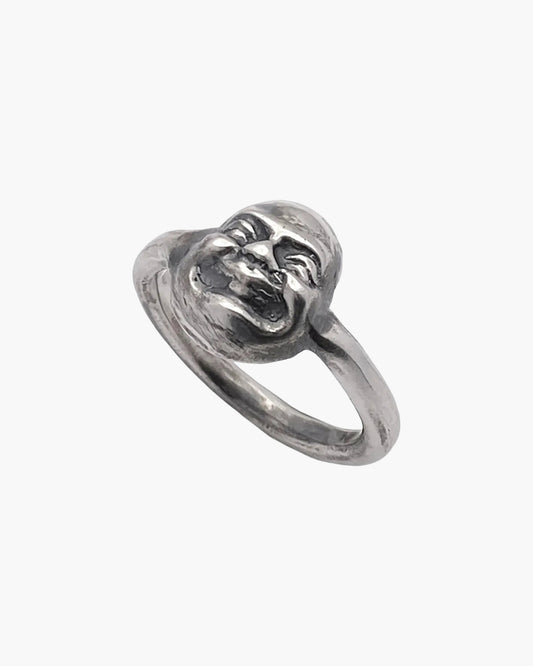 Handcrafted Buddha Finger Ring in Patina, artisan jewelry, spiritual pendant