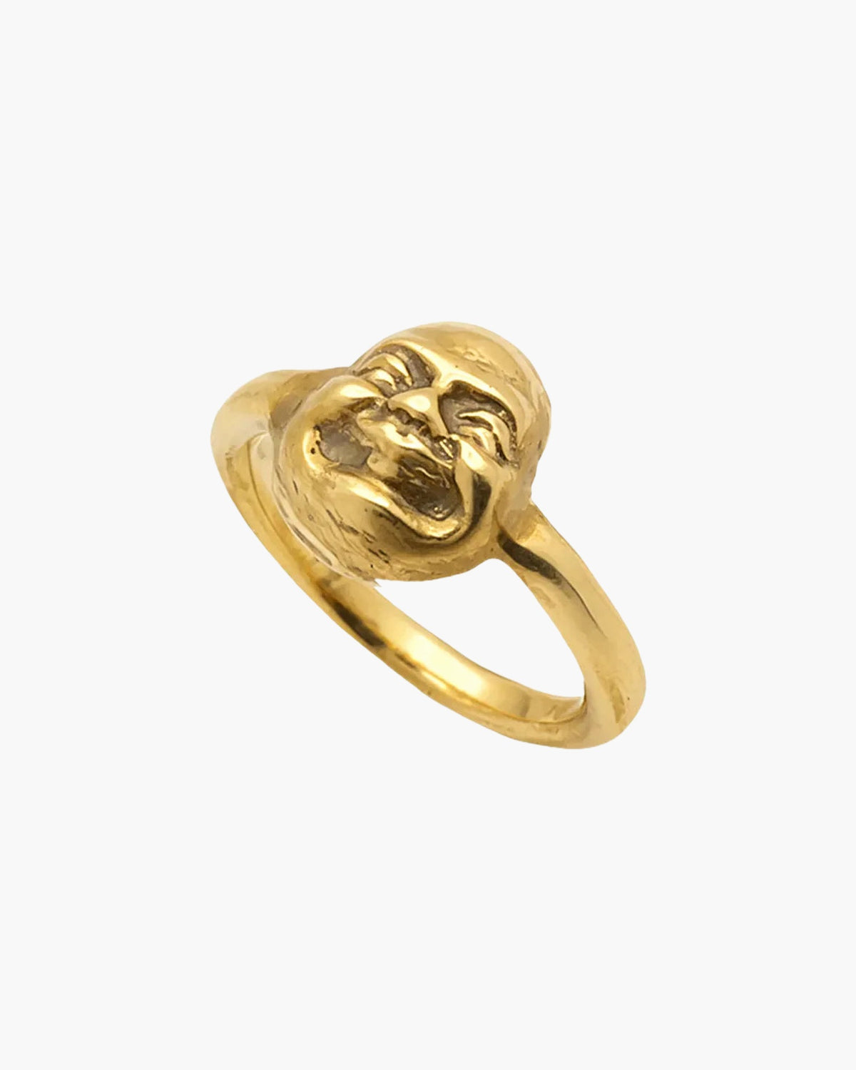 Designer Buddha Finger Ring in Patina, handmade jewelry, spiritual gift, alternate angle
