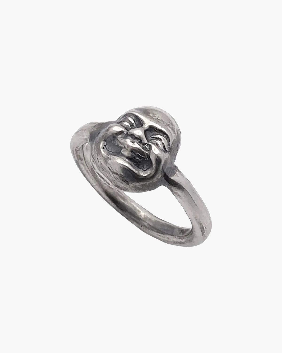 Buddha Finger Ring luxury artisan ring in 18ct Gold Vermeil, meditative piece, styled view