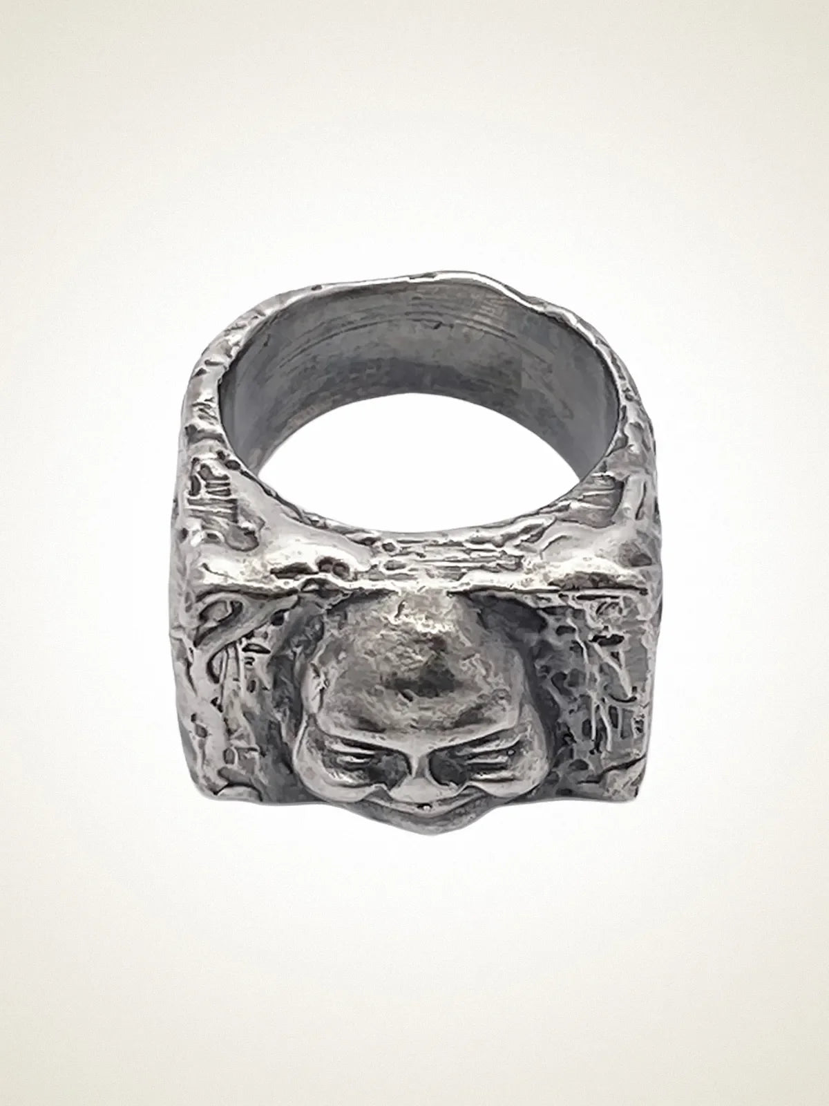 Buddha Signet Ring unique handcrafted ring, premium metal, statement piece, product detail