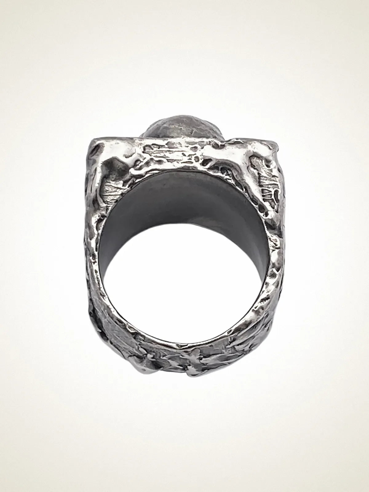 Buddha Signet Ring artisan designer ring in premium metal, bold design, different perspective