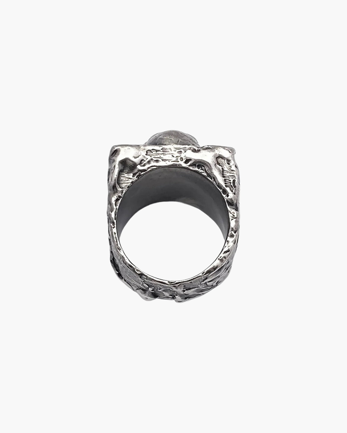 Buddha Signet Ring artisan designer ring in 18ct Gold Vermeil, bold design, different perspective