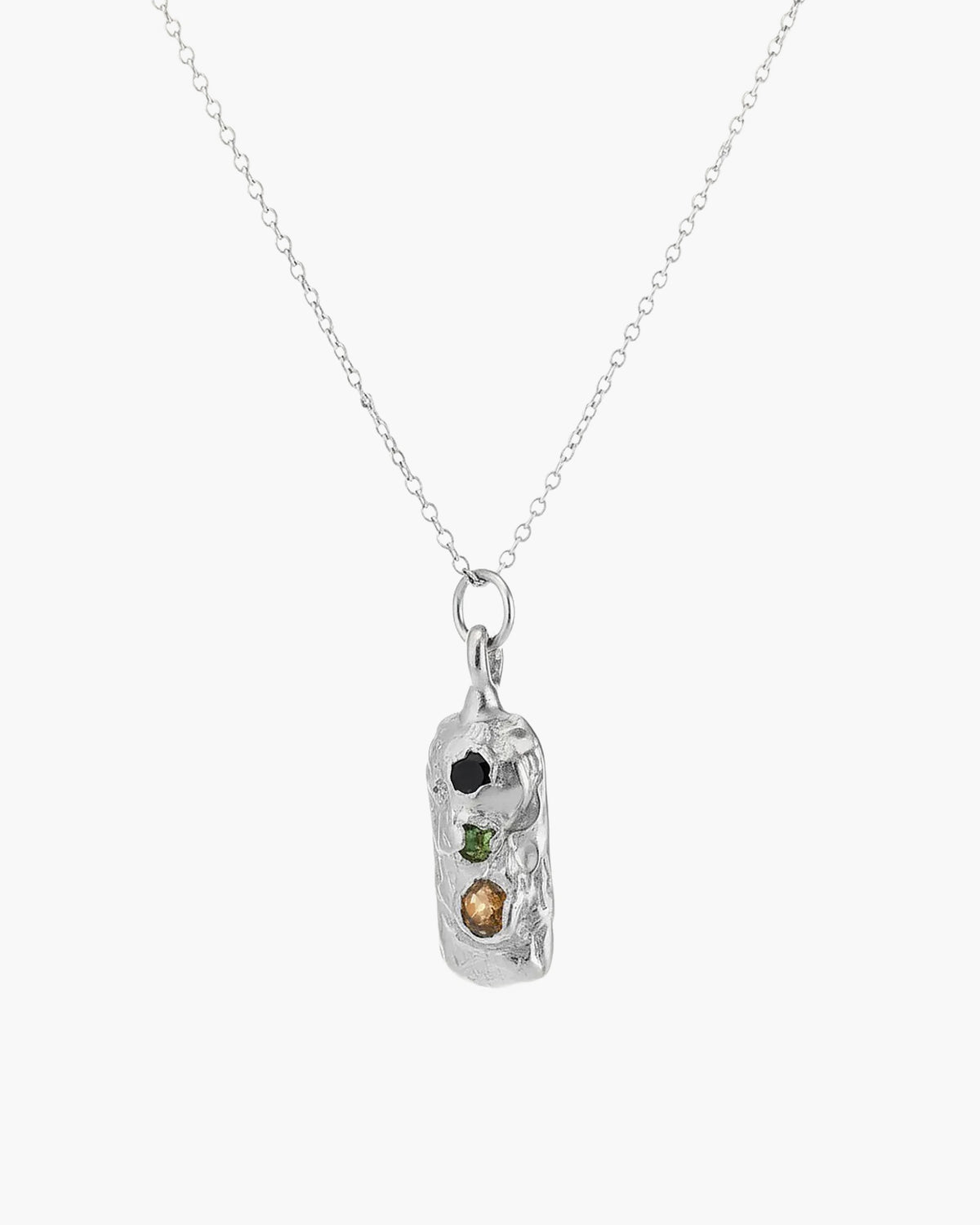 Artisan Chi Pendant in premium Sterling silver, refined finish, angle view