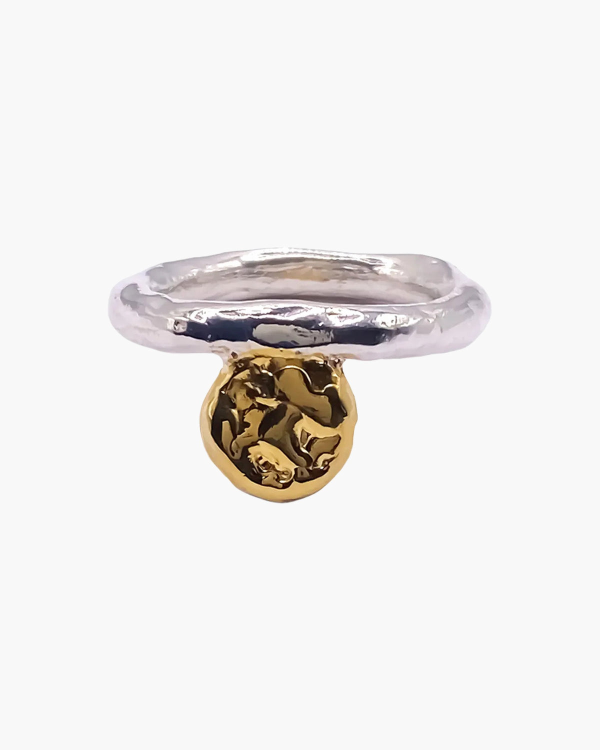 Circle Accent Ring designer ring in All Gold, premium quality, side view