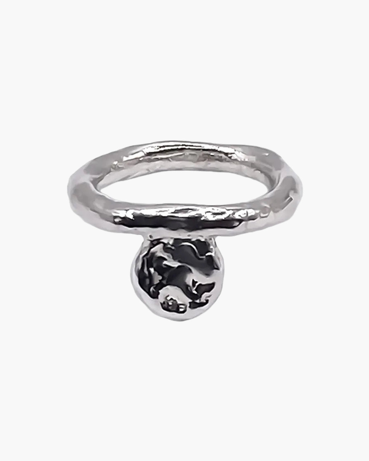 Circle Accent Ring artisan crafted ring in Patina, timeless style, lifestyle shot
