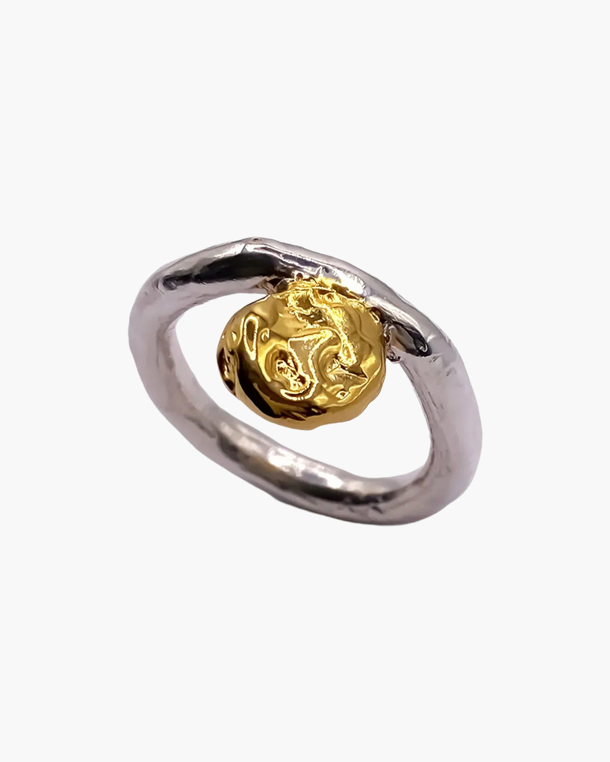Circle Accent Ring unique handcrafted ring, All Gold, beautiful craftsmanship, product detail