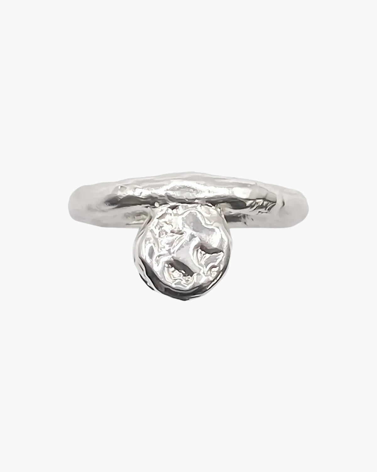 Designer Circle Accent Ring in Sterling silver, handmade jewelry, exquisite detail, alternate angle