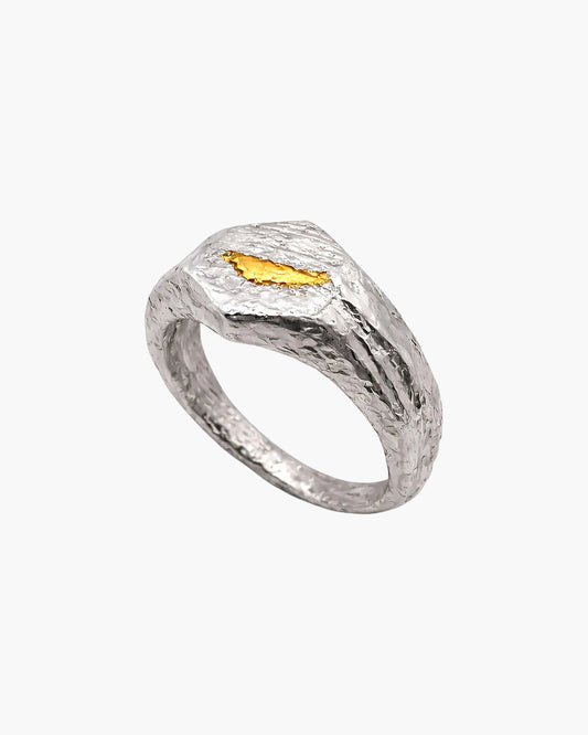 Handcrafted Cuttle Signature Ring in Sterling silver, artisan jewelry, elegant design
