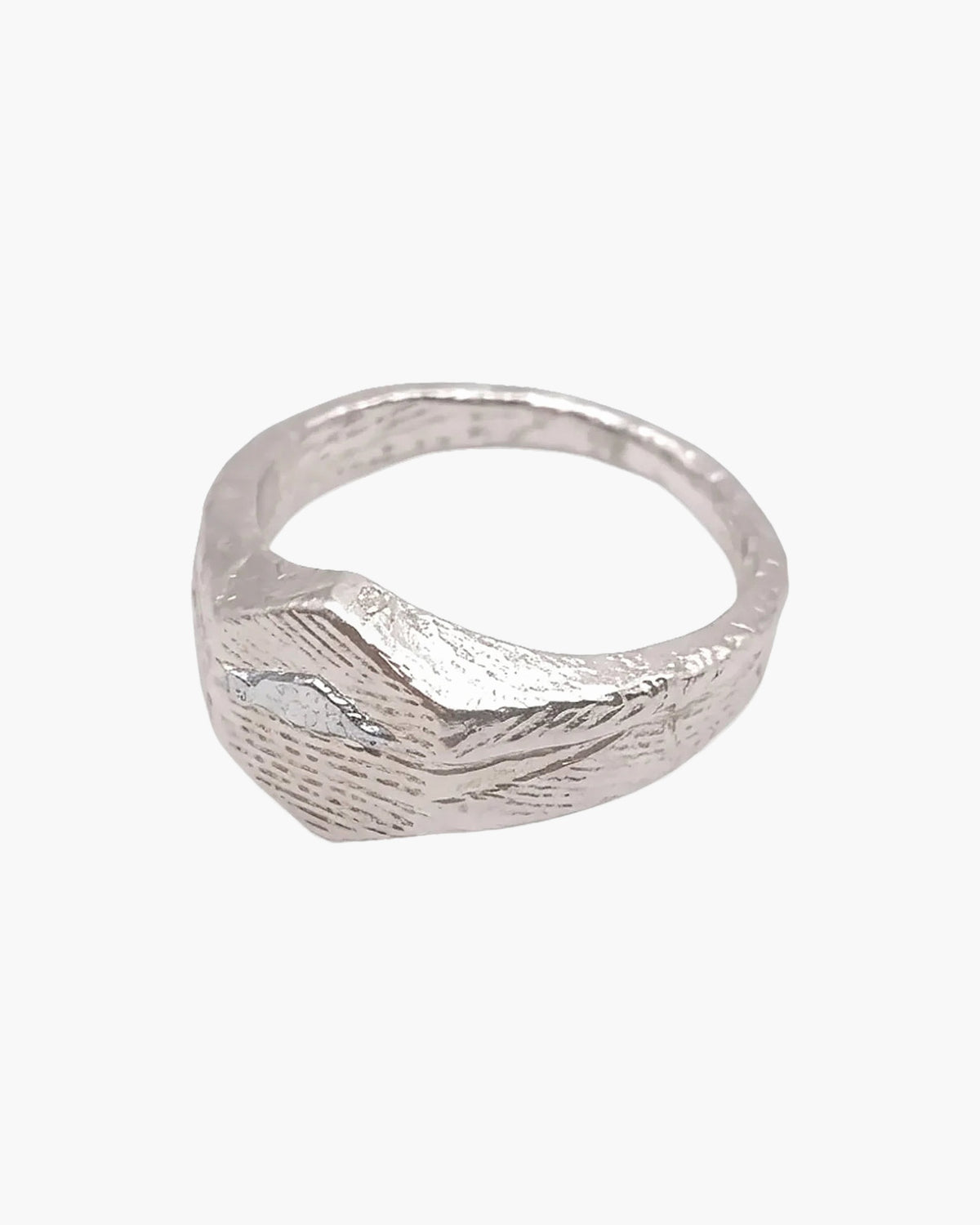 Sterling silver Cuttle Signature Ring, side view