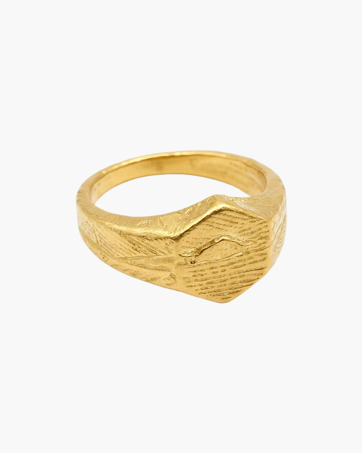 Gold vermeil Cuttle Signature Ring, front view