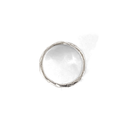 Moca Jewellery Darling textured band ring slim delicate minimal in gold or silver with free shipping