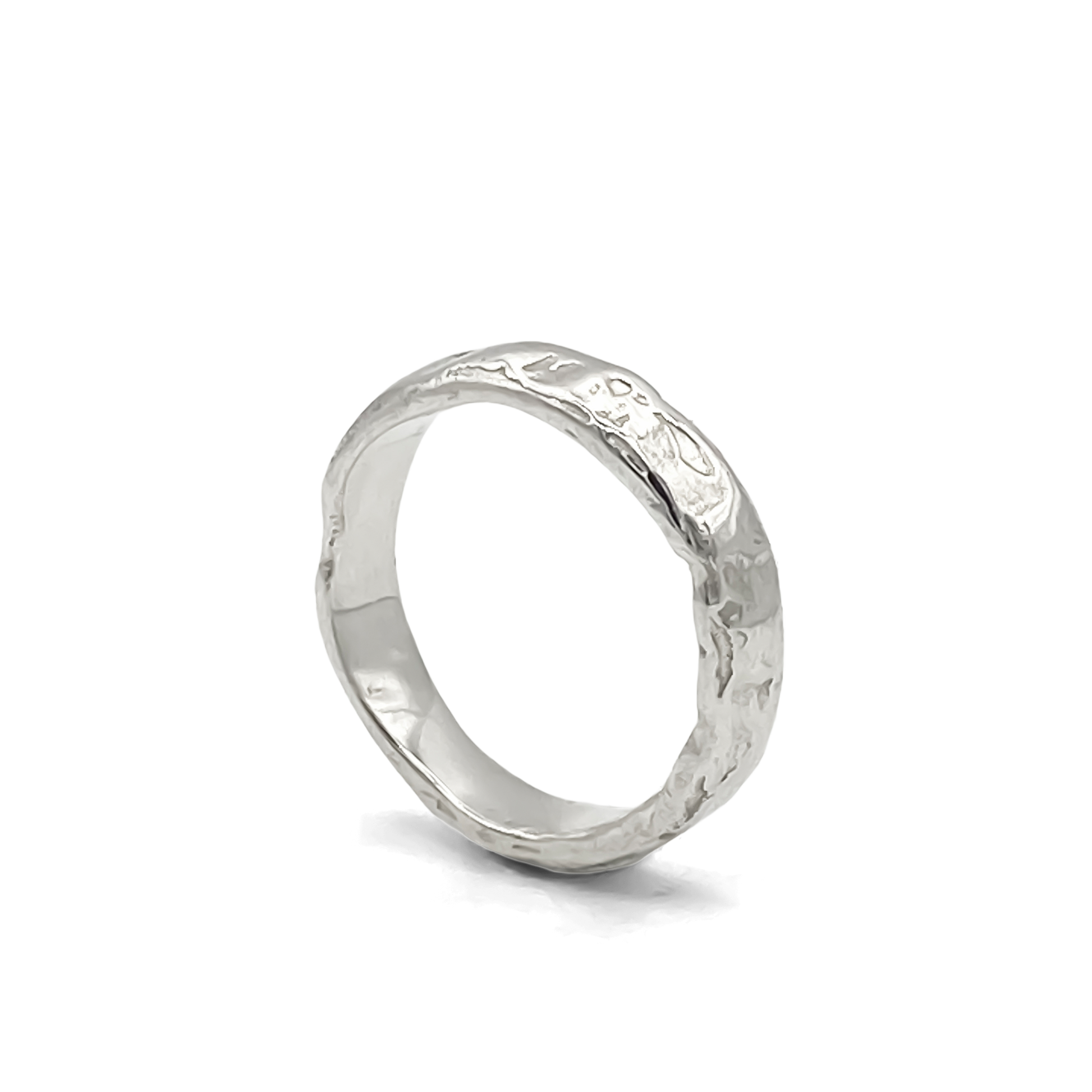 Moca Jewellery Darling textured band ring slim delicate minimal gold silver free shipping