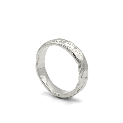 Moca Jewellery Darling textured band ring slim delicate minimal gold silver free shipping
