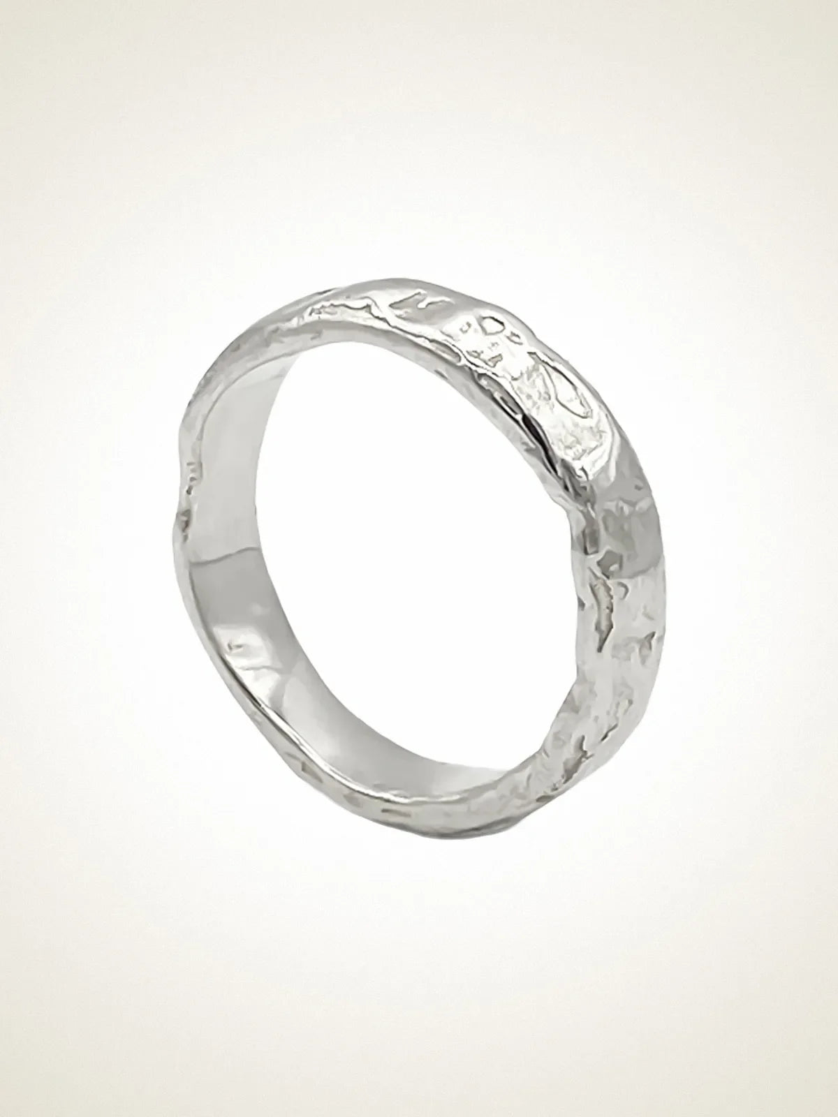 Handmade Darling Textured Band Ring luxury jewelry, Sterling silver, luxurious look, front view