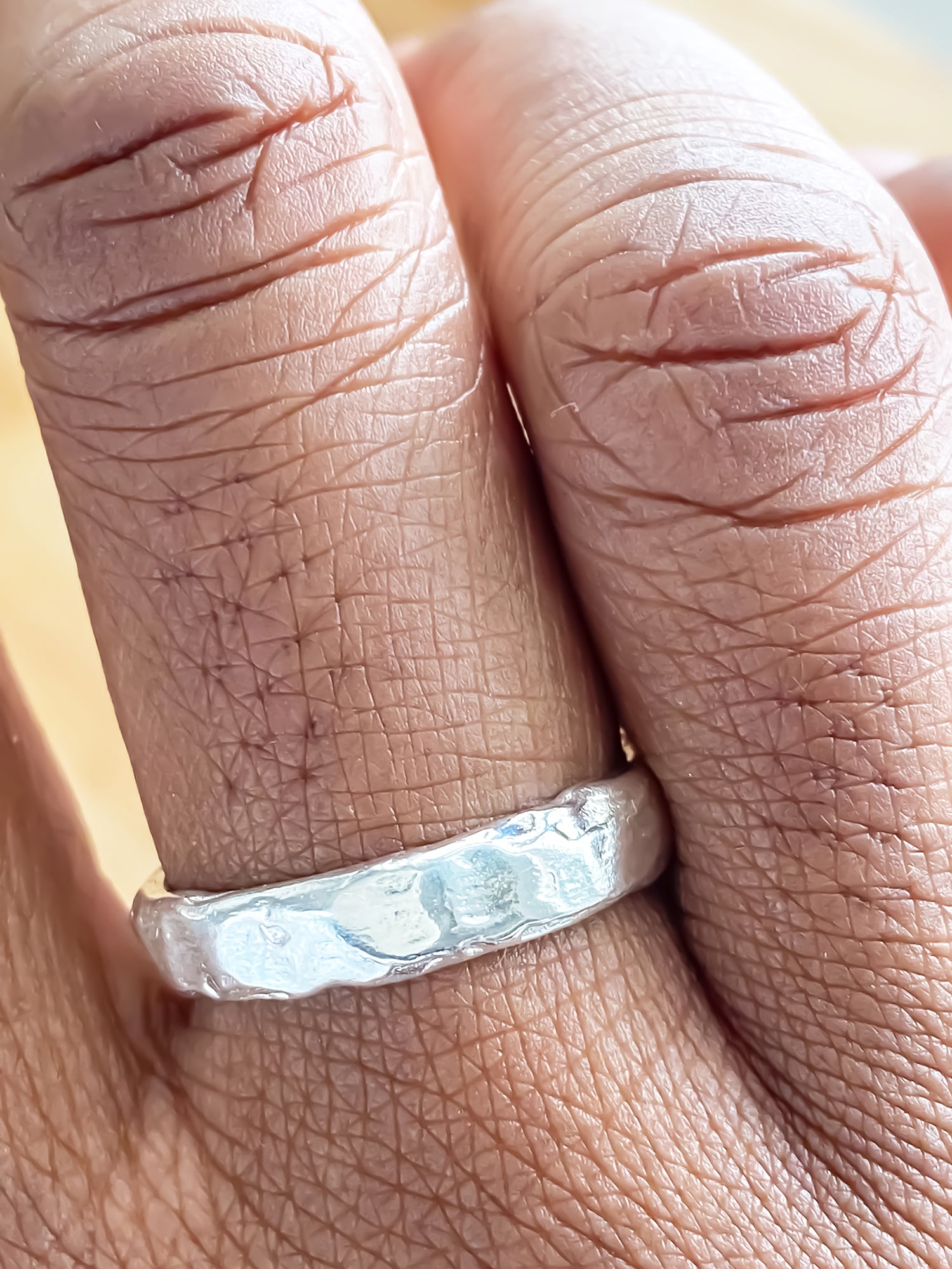 Darling textured band ring slim delicate minimal gold or silver free shipping showcased on a finger