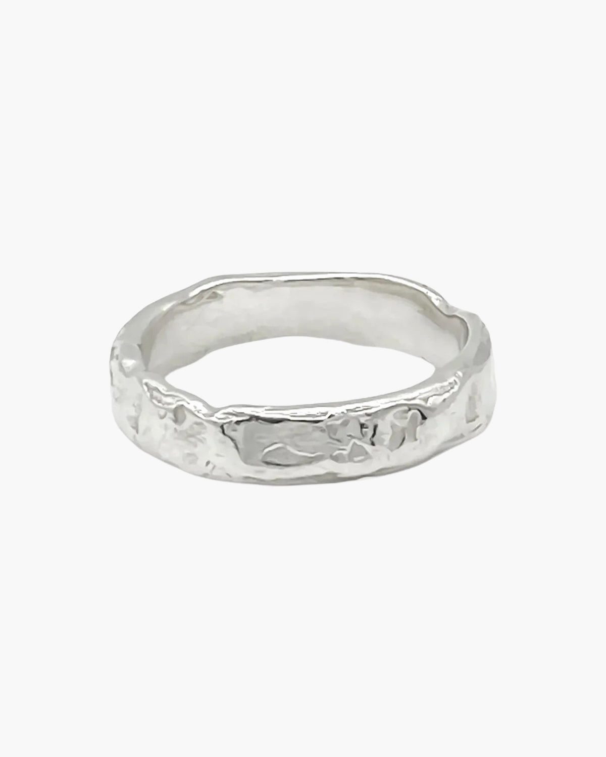 Sterling silver Darling Textured Band Ring, side view