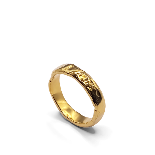 Sleek and minimal Darling Textured Ring in gold, designed by MOCA Jewellery.