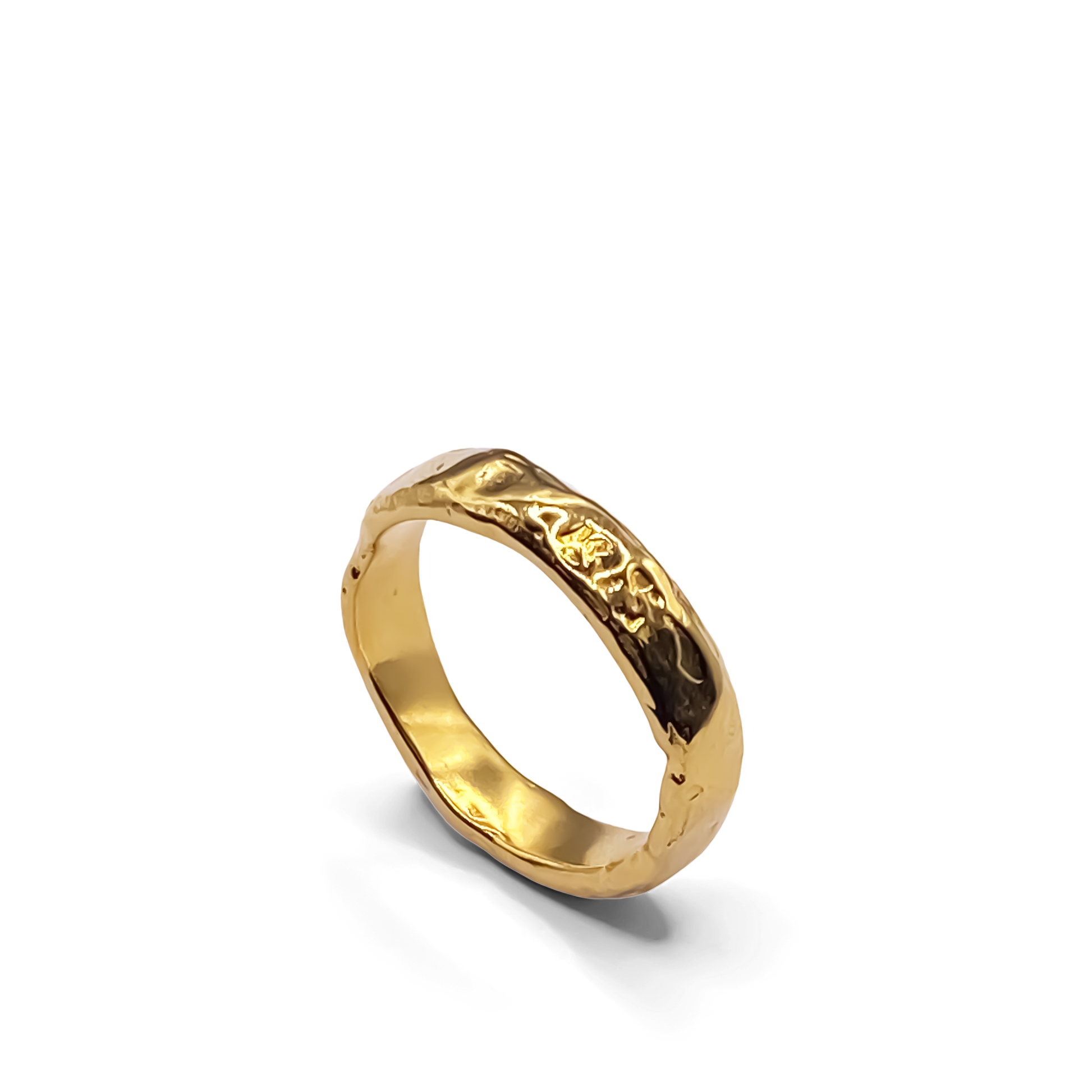 Sleek and minimal Darling Textured Ring in gold, designed by MOCA Jewellery.