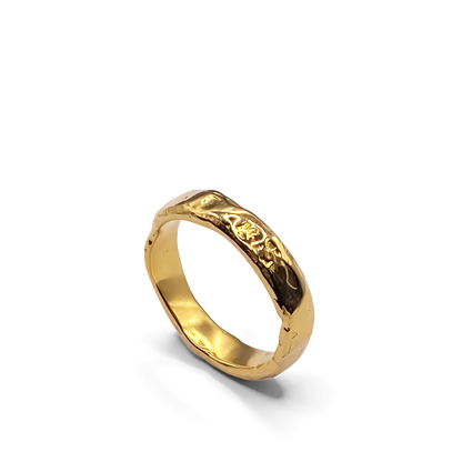 Sleek and minimal Darling Textured Ring in gold, designed by MOCA Jewellery.