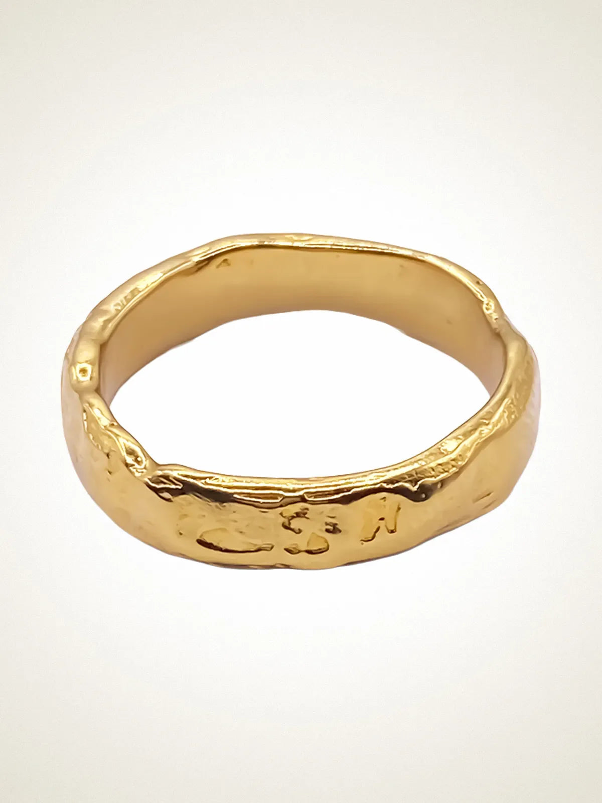 Darling Textured Band Ring artisan crafted ring in 18ct Gold Vermeil, timeless style, lifestyle shot