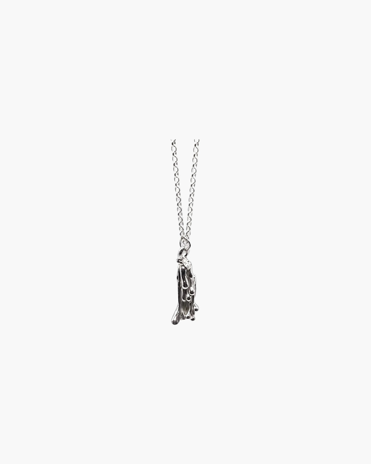 Premium Drop Necklace handmade in Sterling silver, classic design, worn view