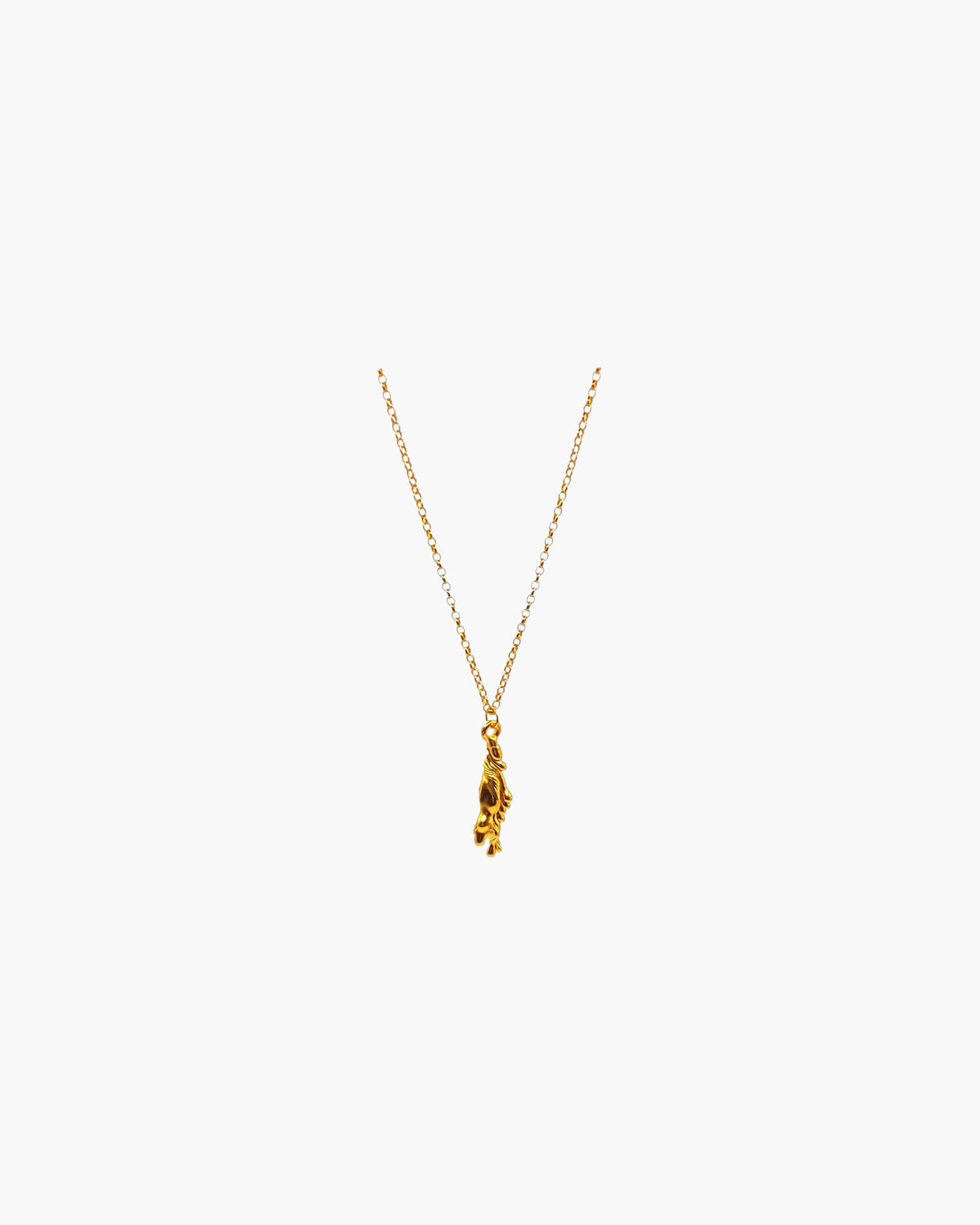 Designer Drop Necklace in premium metal, handmade jewelry, exquisite detail, alternate angle