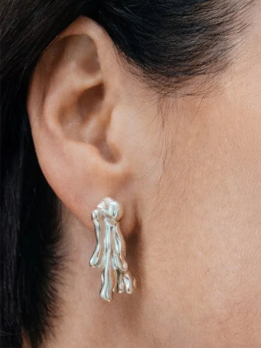 Handmade Drop Earrings luxury jewelry, premium metal, luxurious look, front view