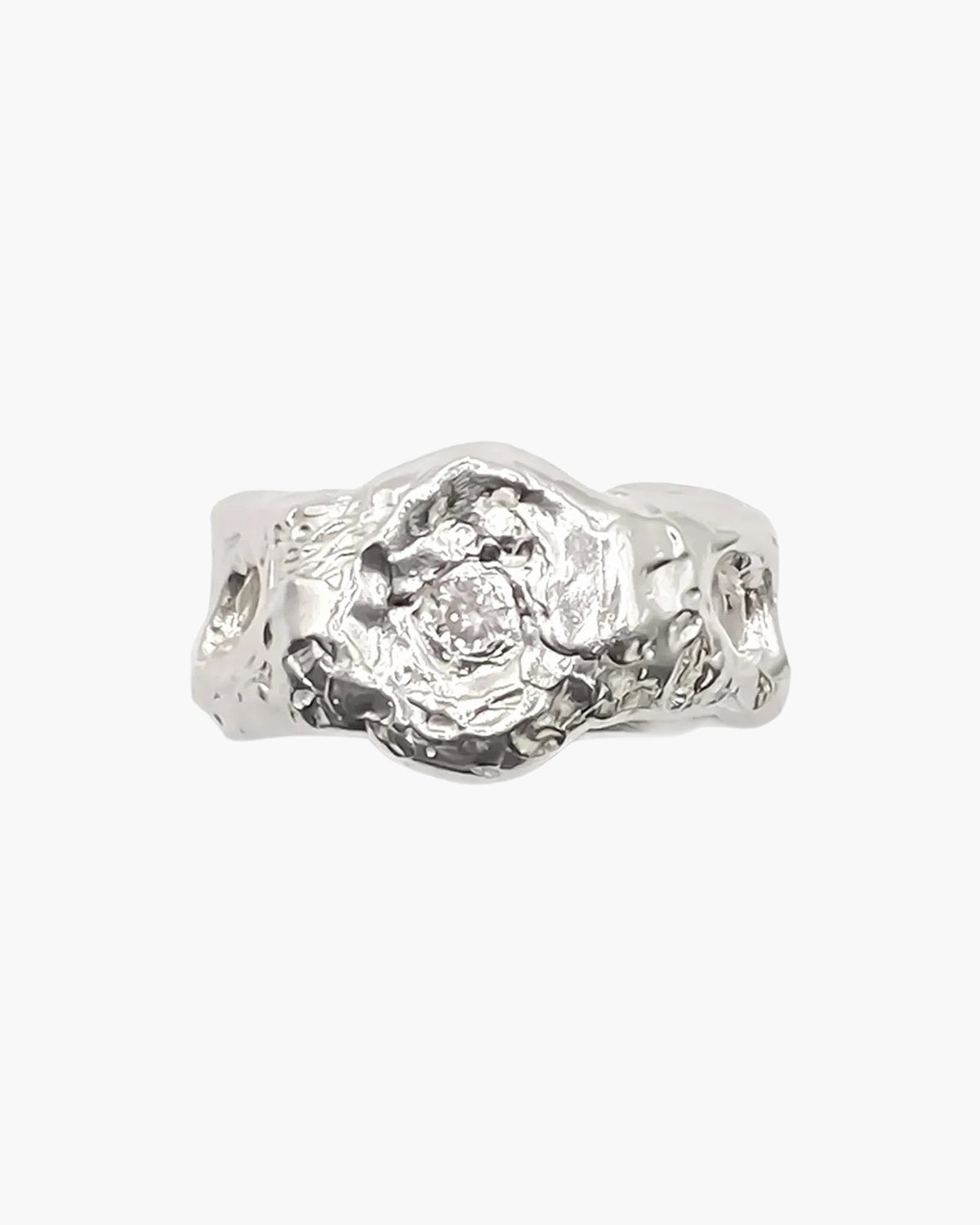 Eclipse Cutout Gem Ring unique handcrafted ring, Sterling silver, beautiful craftsmanship, product detail