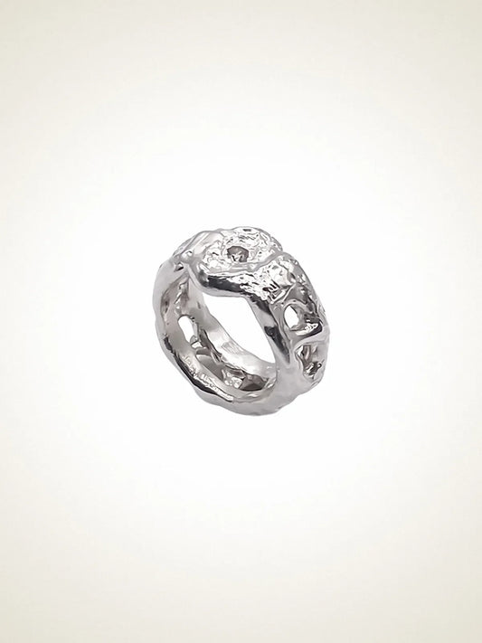 Eclipse Cutout Gem Ring artisan crafted ring in premium metal, timeless style, lifestyle shot