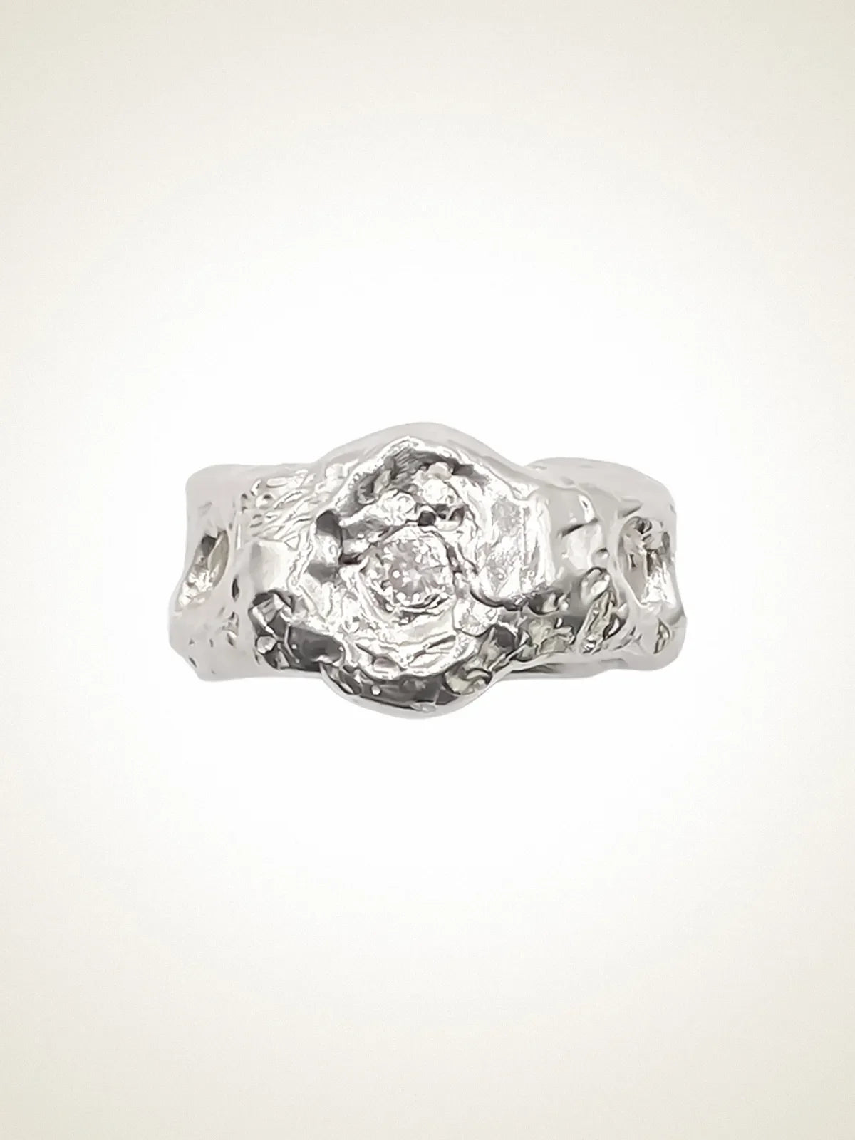 Eclipse Cutout Gem Ring unique handcrafted ring, Sterling silver, beautiful craftsmanship, product detail