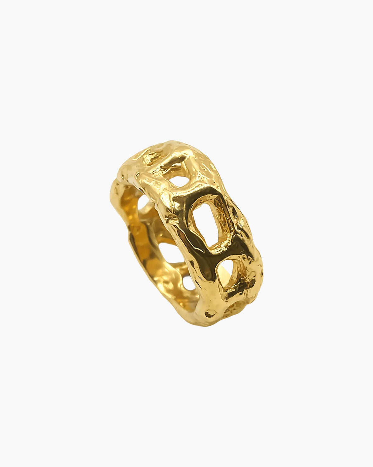 Gold vermeil Eclipse Cutout Ring at an angle