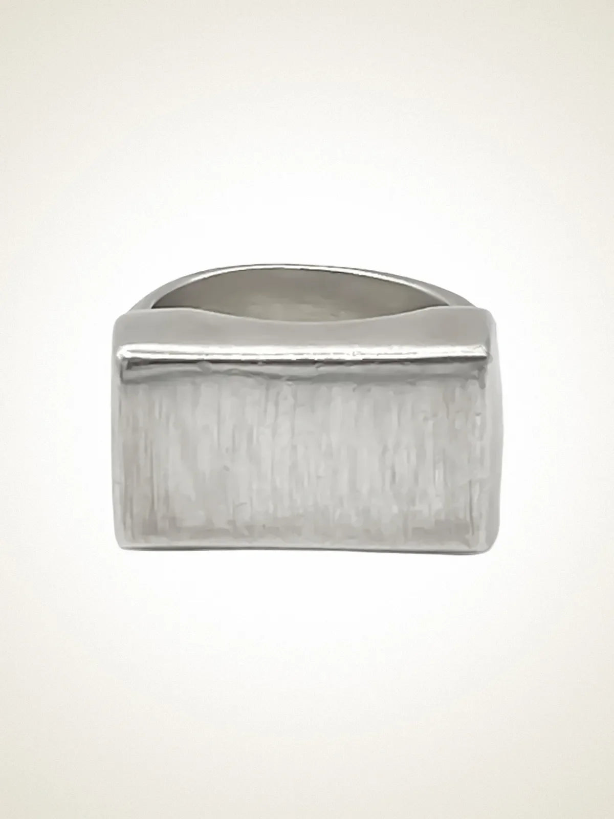 Premium Endless Signet Ring handmade in Sterling silver, sophisticated look, worn view