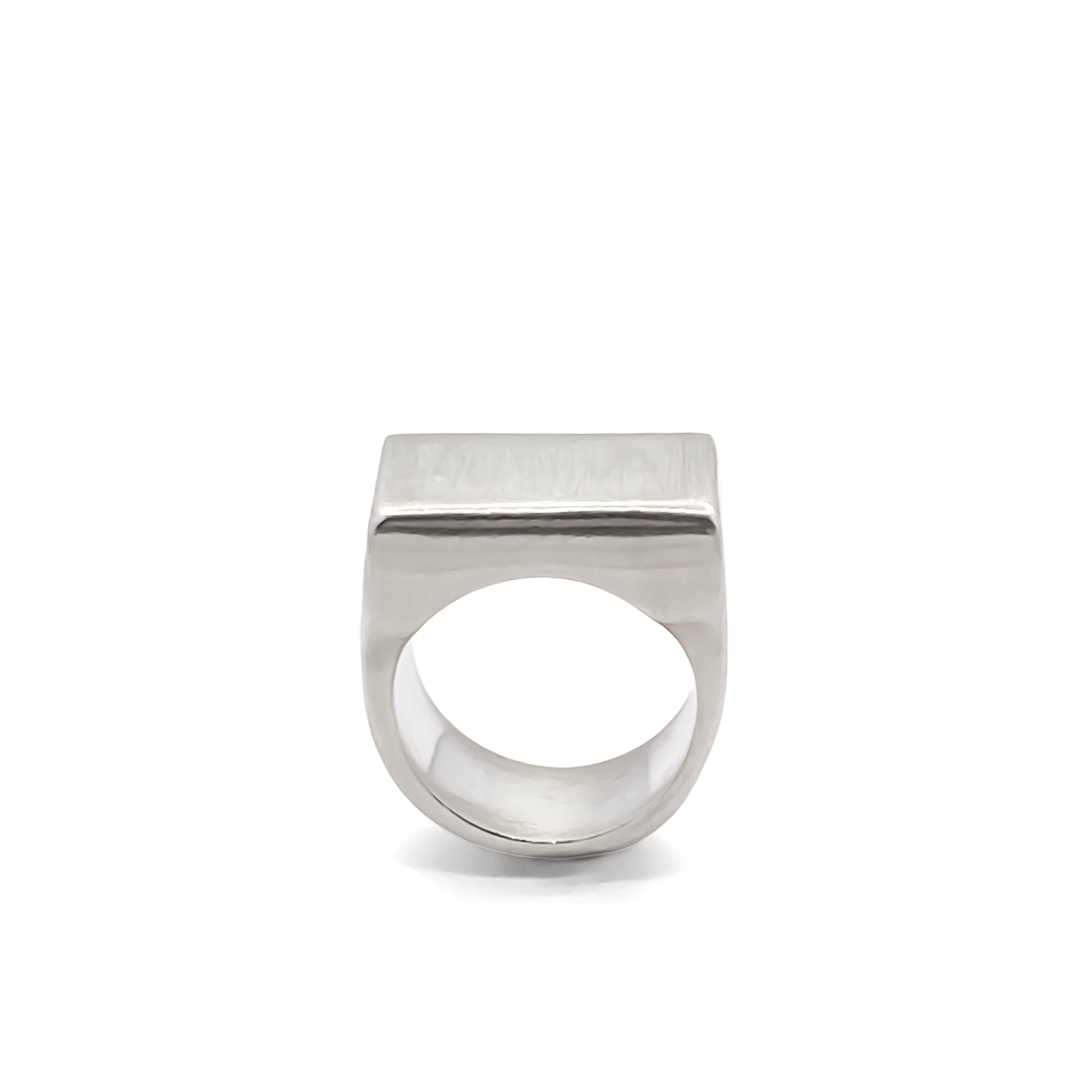 Satin finish Endless Signet Ring in bold silver or gold design