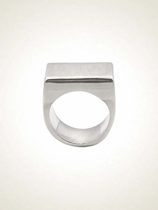 Handcrafted Endless Signet Ring in Sterling silver, artisan jewelry, geometric design