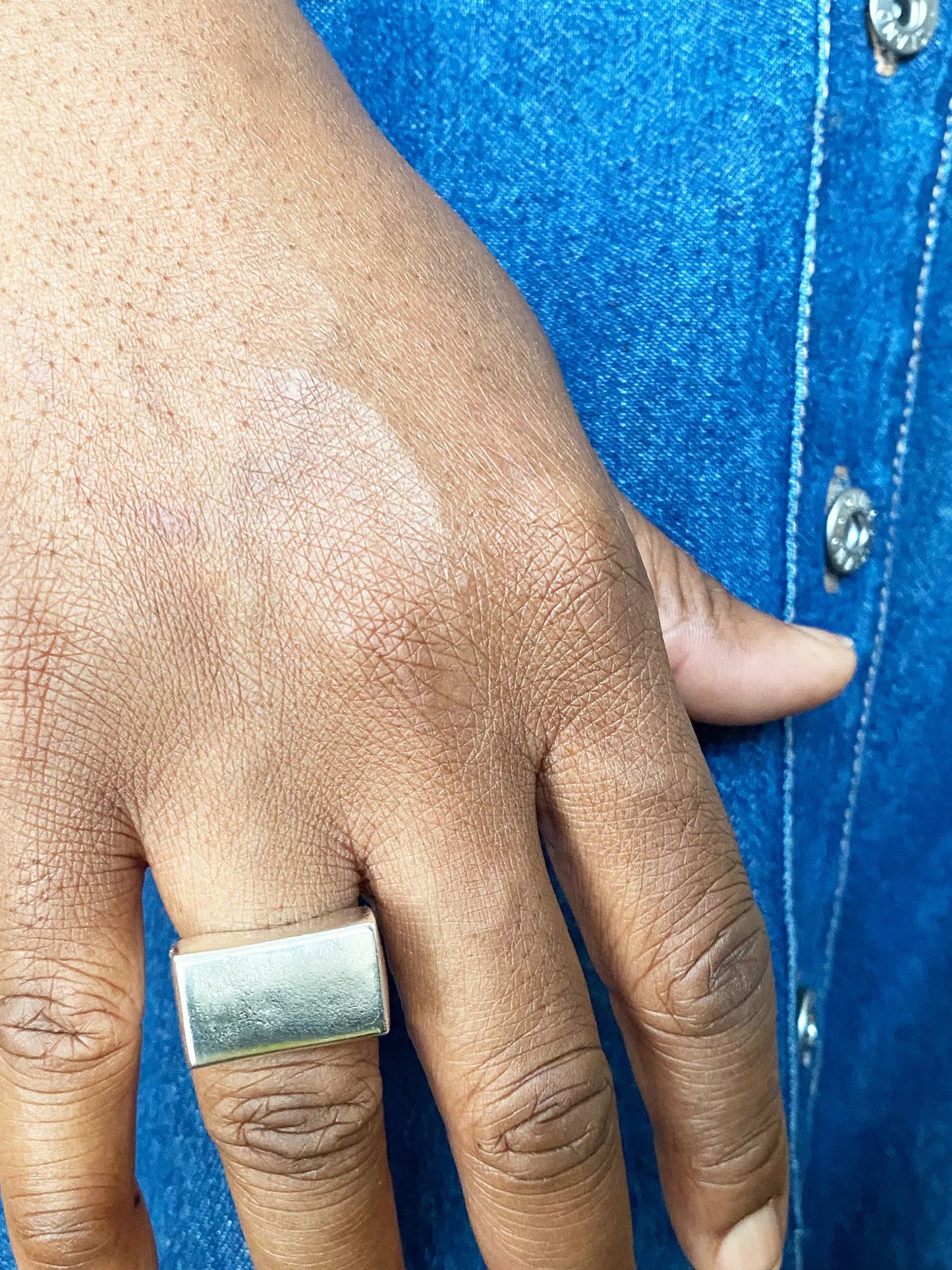 Endless Signet Ring artisan designer ring in premium metal, bold design, different perspective
