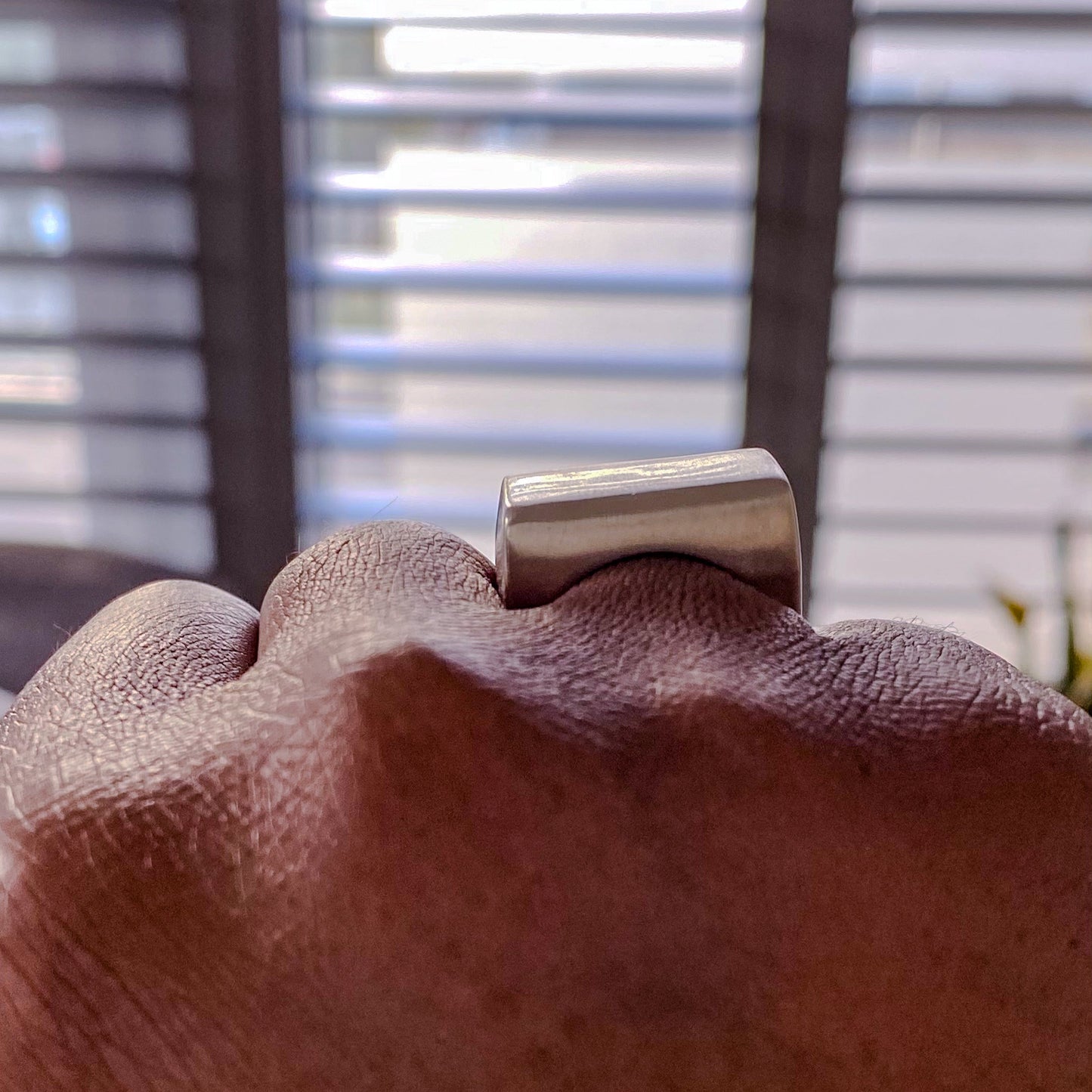 Geometric block ring Endless Signet Ring in silver or gold by MOCA Jewellery