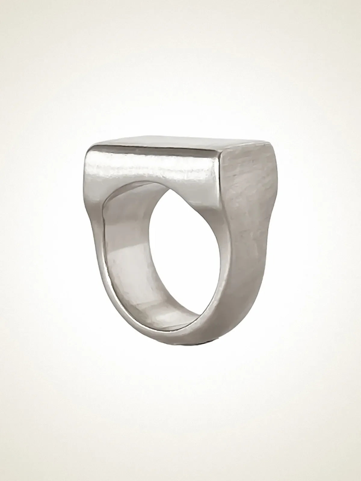 Endless Signet Ring designer ring in 18ct Gold Vermeil, square face, side view
