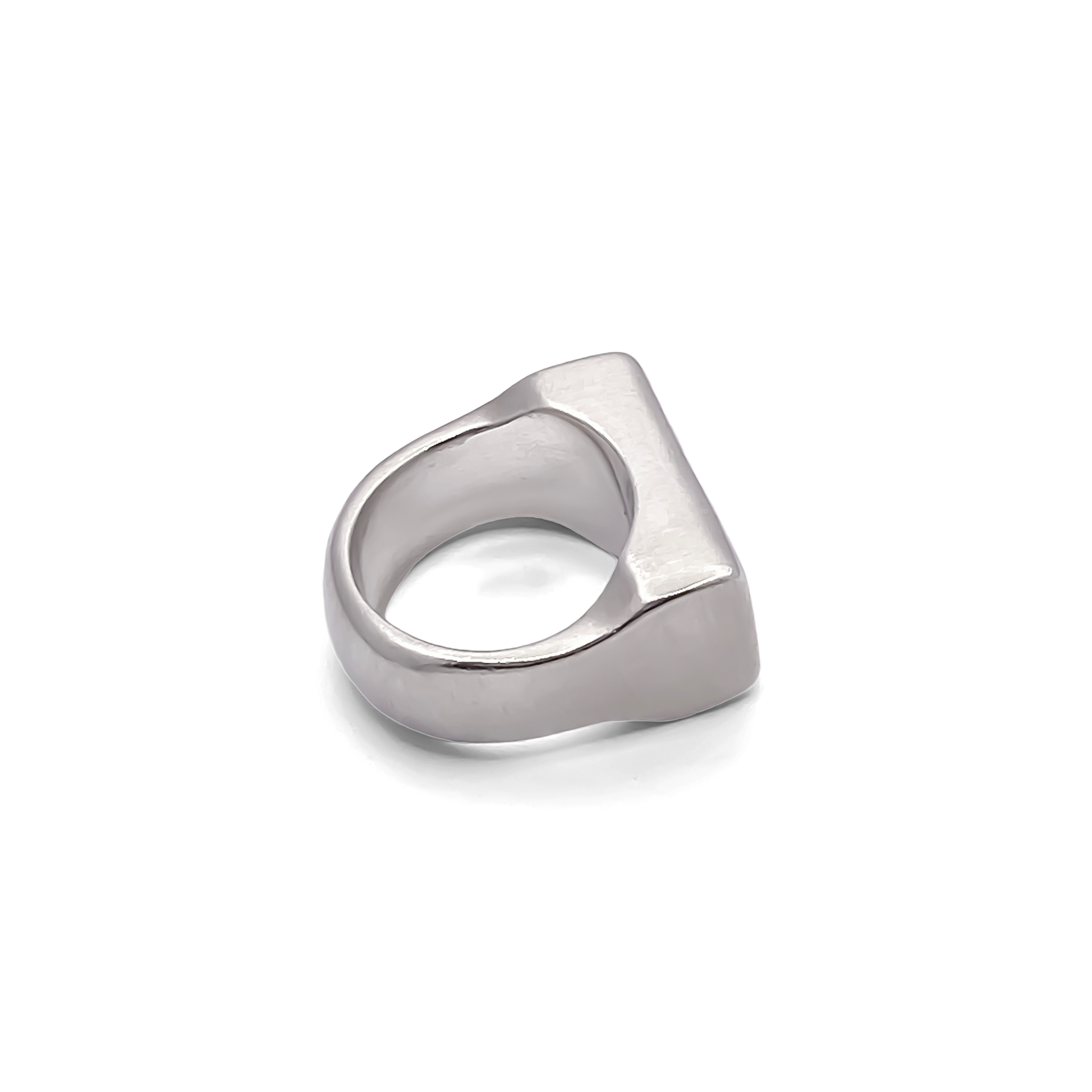 Elegant gold Endless Signet Ring with geometric block style in silver or gold