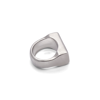 Elegant gold Endless Signet Ring with geometric block style in silver or gold