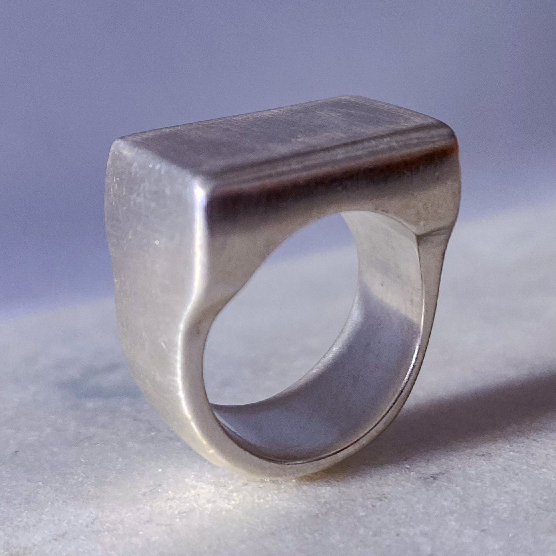 Endless Signet Ring with satin finish in gold or silver by MOCA Jewellery