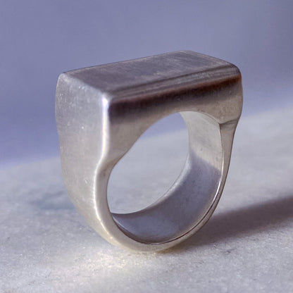 Endless Signet Ring with satin finish in gold or silver by MOCA Jewellery