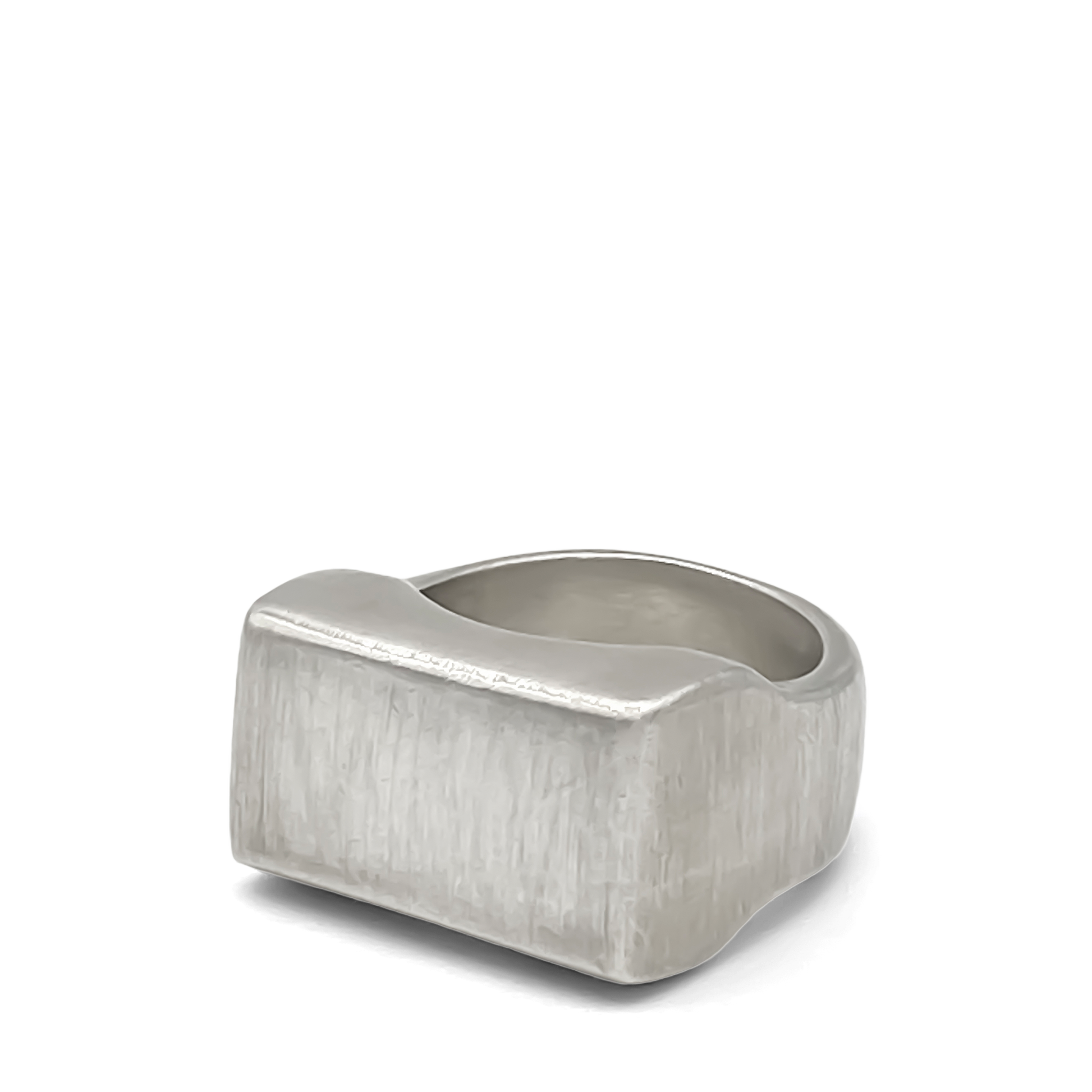 Endless Signet Ring in bold gold, featuring a satin finish in silver or gold